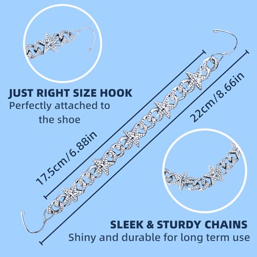 Image of Bling Shoe Chains For Adults Women Men Teens Girls Boys, Rhinestone Chain Shoe Charms For Clog Sandals,Shoe Decoration Accessories For Birthday Gifts Party Favors