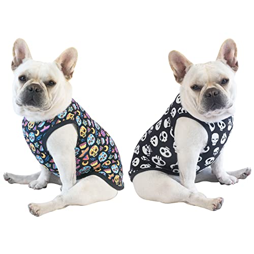 Image of CuteBone Dog Shirts 2-Pack Soft Pet Clothes Breathable Summer Vest for Small Puppy and Stretchy Cat Apparel