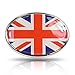 British Flag Union Jack Oval Shape Metal Car Emblem