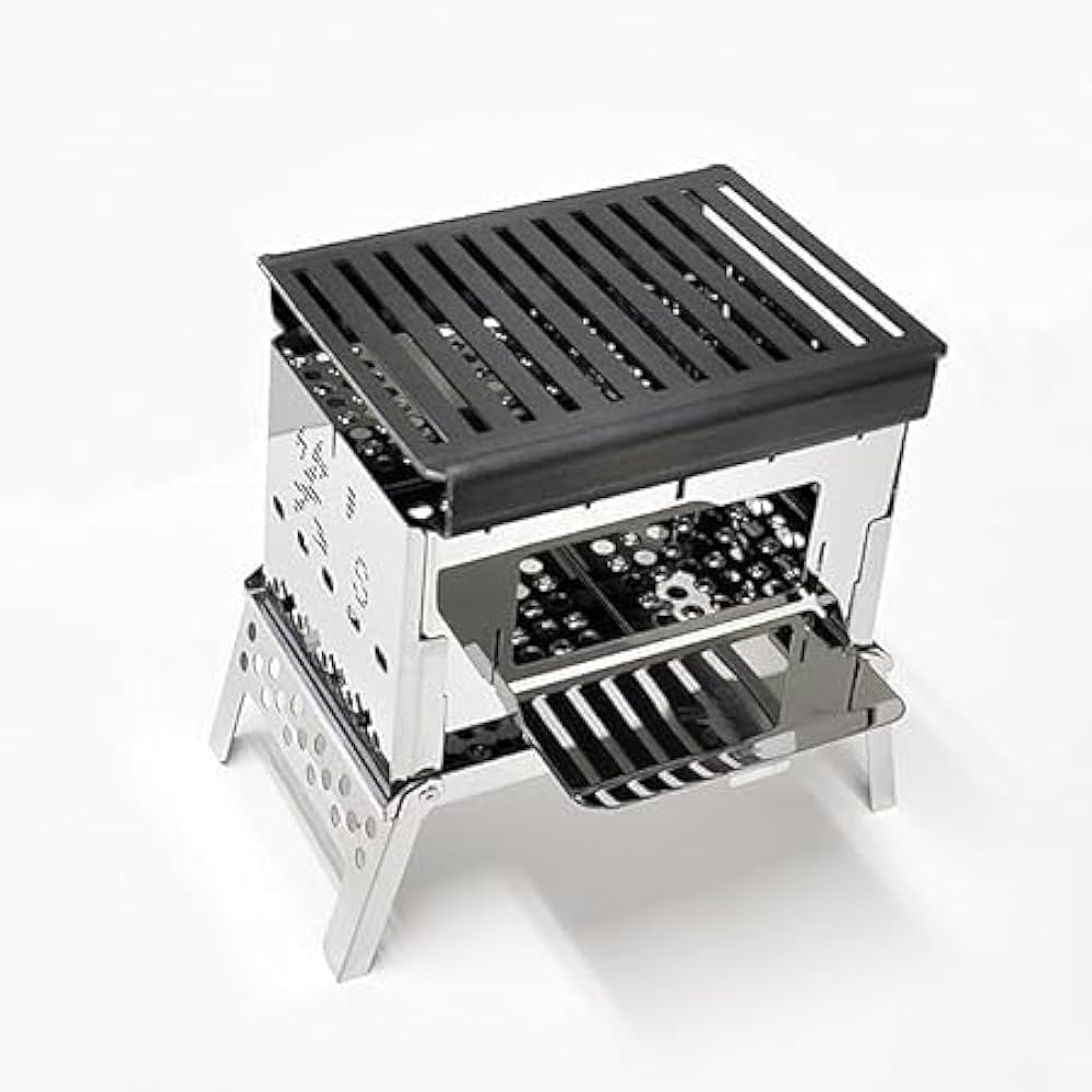 笑's コンパクト焚き火グリルB-6君 3点セット 鉄製 41Qxr8lRwBL._AC_UF1000,