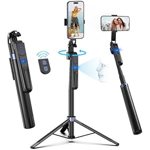 70-inch Auto Face Tracking Selfie Stick 360 Rotation,Selfiestick Tripod for iPhone with Remote,Phone Tripod Stand for Filming,Built-in Tracking Camera Tripod for YouTube Video Vlog Streaming