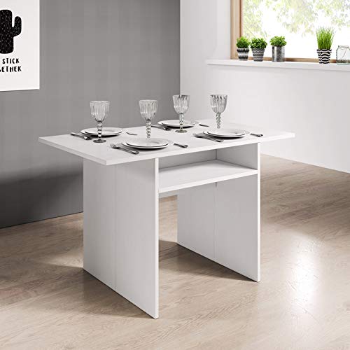 Mesa consola extensible plegable 120 cm blanca Selsey Lurdi mesa 3