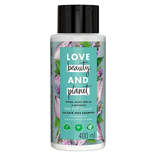Love Beauty & Planet Onion Oil, Black Seed Oil & Patchouli Hairfall Control Shampoo |Sulfate Free , 400 ml