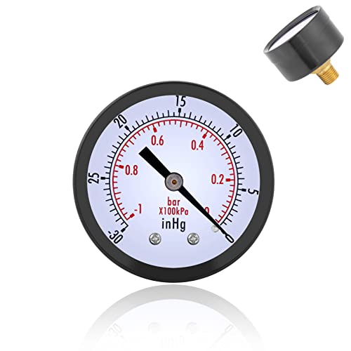 Vacuometro Con Rubinetto - Scala 0/1000 Mbar, Attacco SAE 1/4, Per Pompe Vuoto