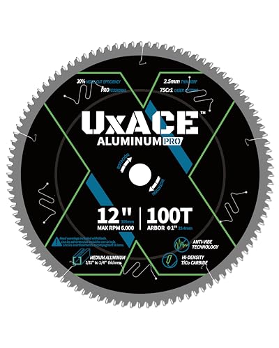 UXACE 12 inch 100 tooth thin kerf aluminum cutting saw blade