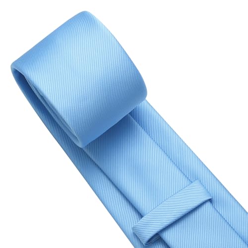 Image of DecTwig Men's Ties Solid Color Formal Neckties 3.15 inch (8CM) Black Ties For Men