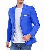 Suit Jacket for Men Formal Slim Fit Blazer Casual Coats Lightweight Royal Blue Blazer Jackets Sports Coat Two Button Tuxedo Suits XS