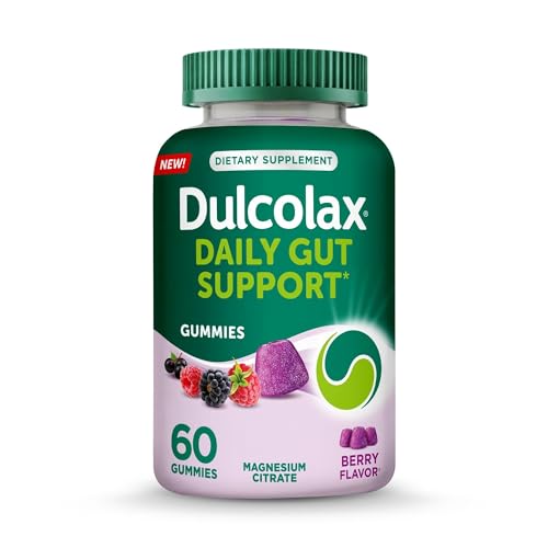 Dulcolax Daily Gut Support Gummies Magnesium Formula Stimulant-Free Berry Flavor 60 Count