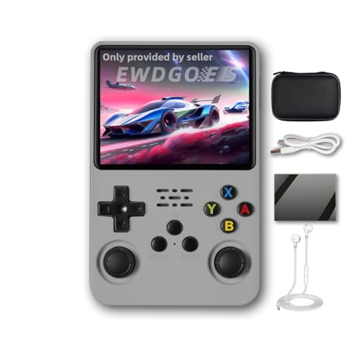Image of EWDGOES R36S Handheld Game Console 3.5 inch Preinstalled Emulator System Gray 32GB+64GB, Grey