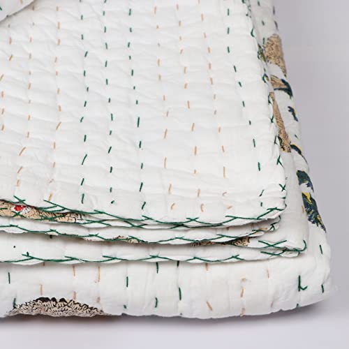 Kantha Quilts INDACORIFY : Couverture en Coton Floral