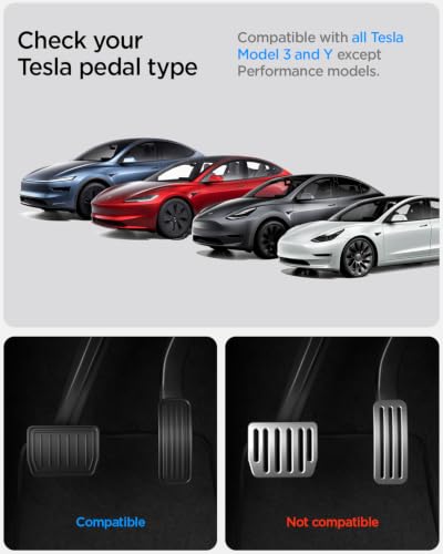 Image of Spigen Stainless Steel Performance Pedal Cover for All Model 3 /Y - Stripe