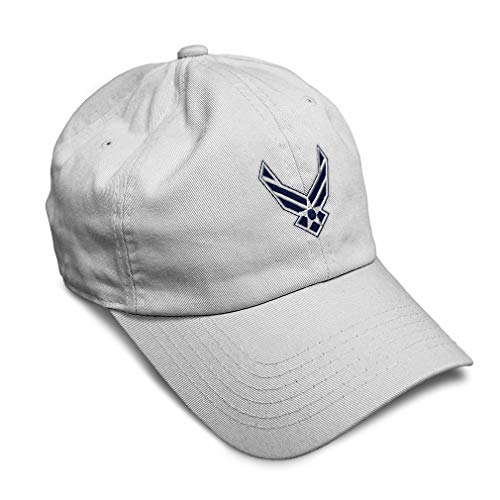 Speedy Pros Soft Baseball Cap Air Force Emblem Embroidery Military Insignias Twill Cotton Dad Hats for Men & Women Buckle Closure White Design Only