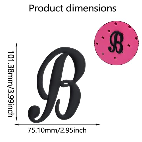 Fannoday Letter Charms, Black Shoe Single Letter DIY Decoration Charms for Bogg Bag, Alphabet Accessories for Beach Bag with Boys and Girls Women Teens Adults Party Gift Favors4