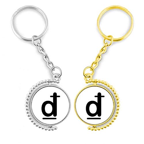Porte-clés de la clé Dong vietnamien cadeau souvenir anneau métal doré original