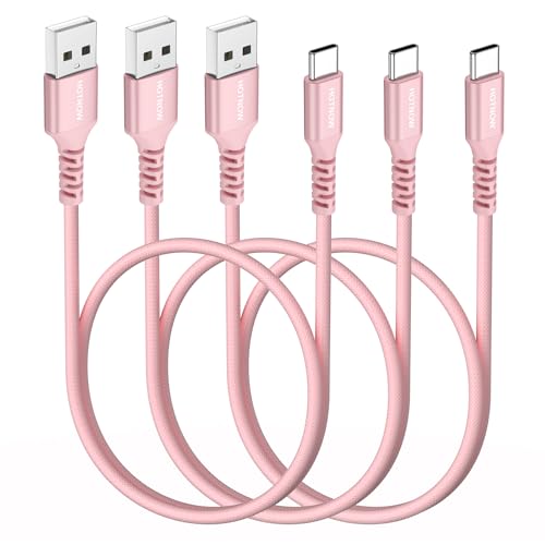 HOTNOW Câble USB C 50cm 3 pièces, Rose Câble USB A vers USB C Charge Rapide 3A Nylon pour iPhone 16 15, Galaxy S24/S23/S22/S21/S10, Note10, MacBook Pro,...