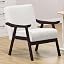 Brown Curved Armrests, Beige