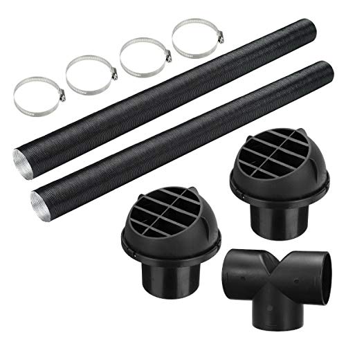 Nrpfell 75Mm Coche Auto Calentador Conducto de TuberíA T Pieza de la Salida de Aire Caliente Ventilar Manguera Clips Set para Calentador de Estacionamiento Webasto Eberspacher