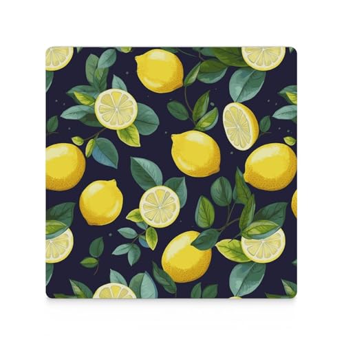 Dessous de verre carrés céramique citron décoration table cuisine - 4