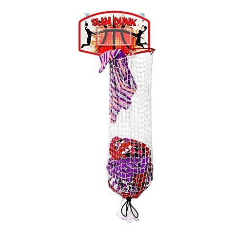 Bundaloo Slam Dunk Basketball Hamper - Over The Door 2 In 1 Hanging Basketball Hoop Or Laundry Hamper Boys & Girls Room Decor - Fun Gift Cover