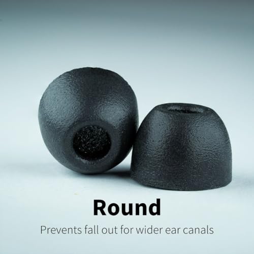 Image of Comply 500 Core Series | Memory Foam Replacement IEM Ear Tips for KZ, Moondrop, FiiO Sennheiser & More | Superior Noise Isolation, Ultimate Comfort, Secure Fit | Round, Black, Large (3 Pairs)