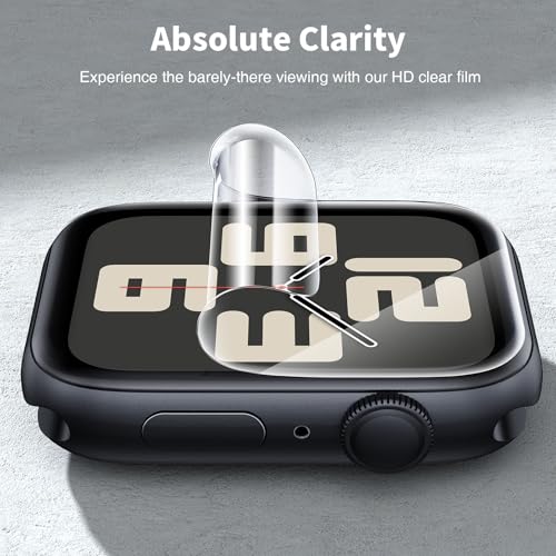 LK 8 Stück Schutzfolie für Apple Watch Series SE3/SE2/SE/6/5/4 44mm Displayschutzfolie, Volle Abdeckung Displayfolie, Blasenfrei, Volle Abdeckung, HD-klar, Flexibel und Kratzfest Weiches[Premium] TPU