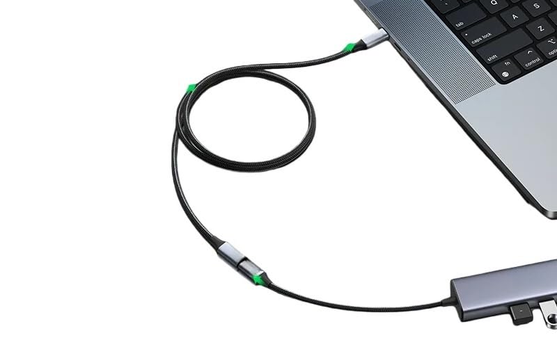 Przedłużacz USB C, męski na żeński, przedłużacz typu C, 0,5 m, 10 Gb/s, aluminiowy szary)