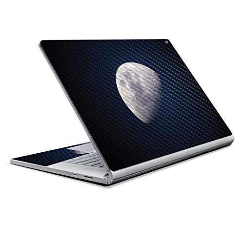 Image of MightySkins Carbon Fiber Skin for Microsoft Surface Book 2 13 inch (2017) - Moon,Protective, Durable Textured Carbon Fiber Finish,Easy to Apply, Remove, and Change Styles,
