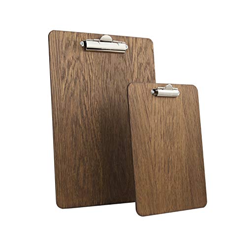 Kreidetafeln UK Klemmbrett mit Dunkles Eichenholz-Finish, Holz, Dunkel Braun (Dark Oak), 33,6 x 24 x 1,6 cm