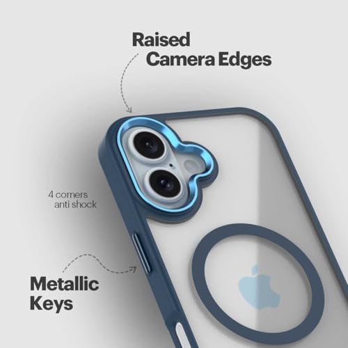 Image of Stuffcool Lead Duo Material Case for iPhone 16, Soft Edge Clear Gloss Finish Back, Magsafe Enabled with a Raised Metallic Frame for The Camera Lens