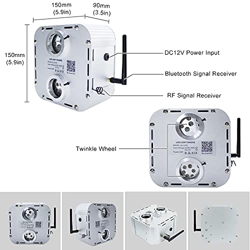 Image of AKEPO 32W Dual-Head Twinkle Fiber Optic Light Engine Replacement, Car Home Twinkle Light Box with APP Control and Music Activated Function for Headliner Stars