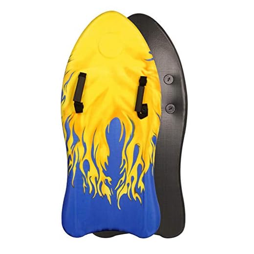 GRR Bodyboard, Portable Durable Children's Top Body Surfing Handboard with Wrist Leash | EPS Core Suitable for Water Sports/Swimming/Water Park