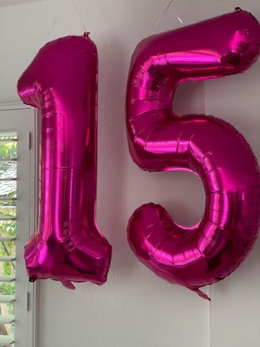 Image of 1 Balloon Numbers Birthday Decorations, 40In Hot Pink Balloons for Party | Eye-catching Appearance, Perfect Decorative Centerpieces, Convenient Self-sealing Structure, Widely for Various Occasions