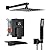 ShiureBath 10 Inch Shower Faucet Set with Tub Spout Wall Mounted Shower System for Bathroom with High Pressure 10 Inch Rain Shower head and Handheld Shower Head Set, Matte Black