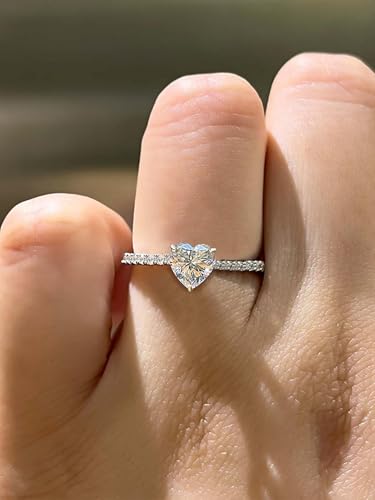 1pc High Sparkle White Love Heart Engagement Ring Wedding Band For Women Sterling Silver Promise Ring Eternity Ring Fine Jewelry Gift2