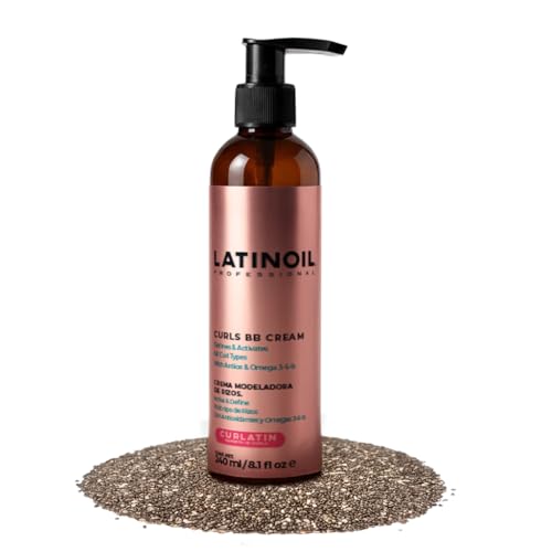 Latinoil - Curl Defining Hair Cream - Lightweight Curl Enhancing Cream for Curly & Wavy Hair - Anti Frizz Moisturizing Styling Product with Chia Seed Oil & Amino Acids - Leave In Conditioner - 8.1 Oz