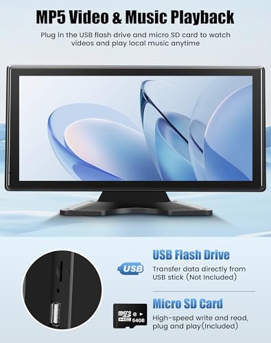 Image of 10.36 inch Wired Backup Camera System for Truck RV Trailer, 5 Channel Dash Cam with 5 1080P Camera, Touch Screen Monitor, No Delay Signal, DVR Loop Recording, Blind Spot Detection, IP69 Waterproof, 64GB