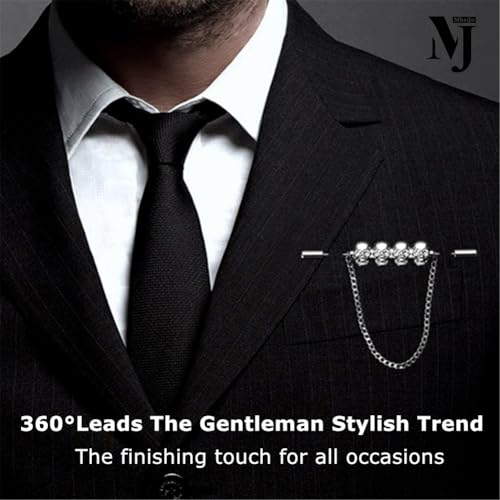 Image of Suit Pins for Men, Brooch for Men, Lapel Pins for Men Women, Mens Lapel Pins for Suits, Mens Brooch for Suits Hats Scarf Jacket, Fitted Hat Pins for Women Men, Men's Silver Gold Lapel Pin for Wedding