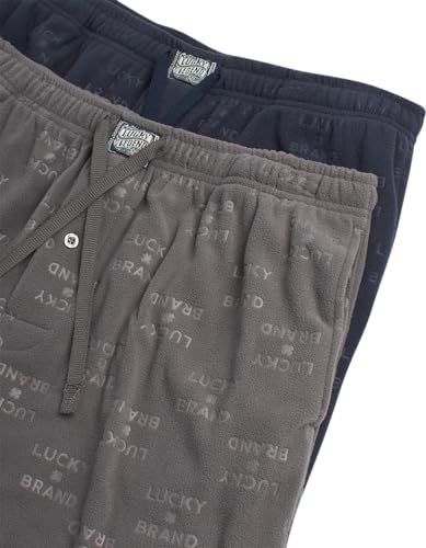 Lucky Brand Men's Lightweight Plaid Fleece 2 Pack Pajama Pants2