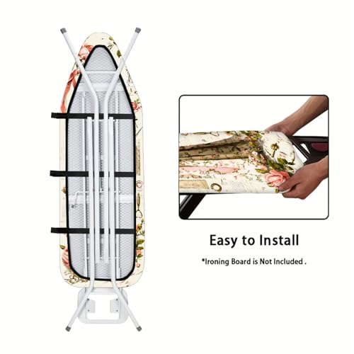 Image of Nuxovilar Floral Dress Form Ironing Board Cover 15x54 Polyester | Iron Pad Scorch Guard laundry helper protective board shield home laundry room craft studio (Dress Form)