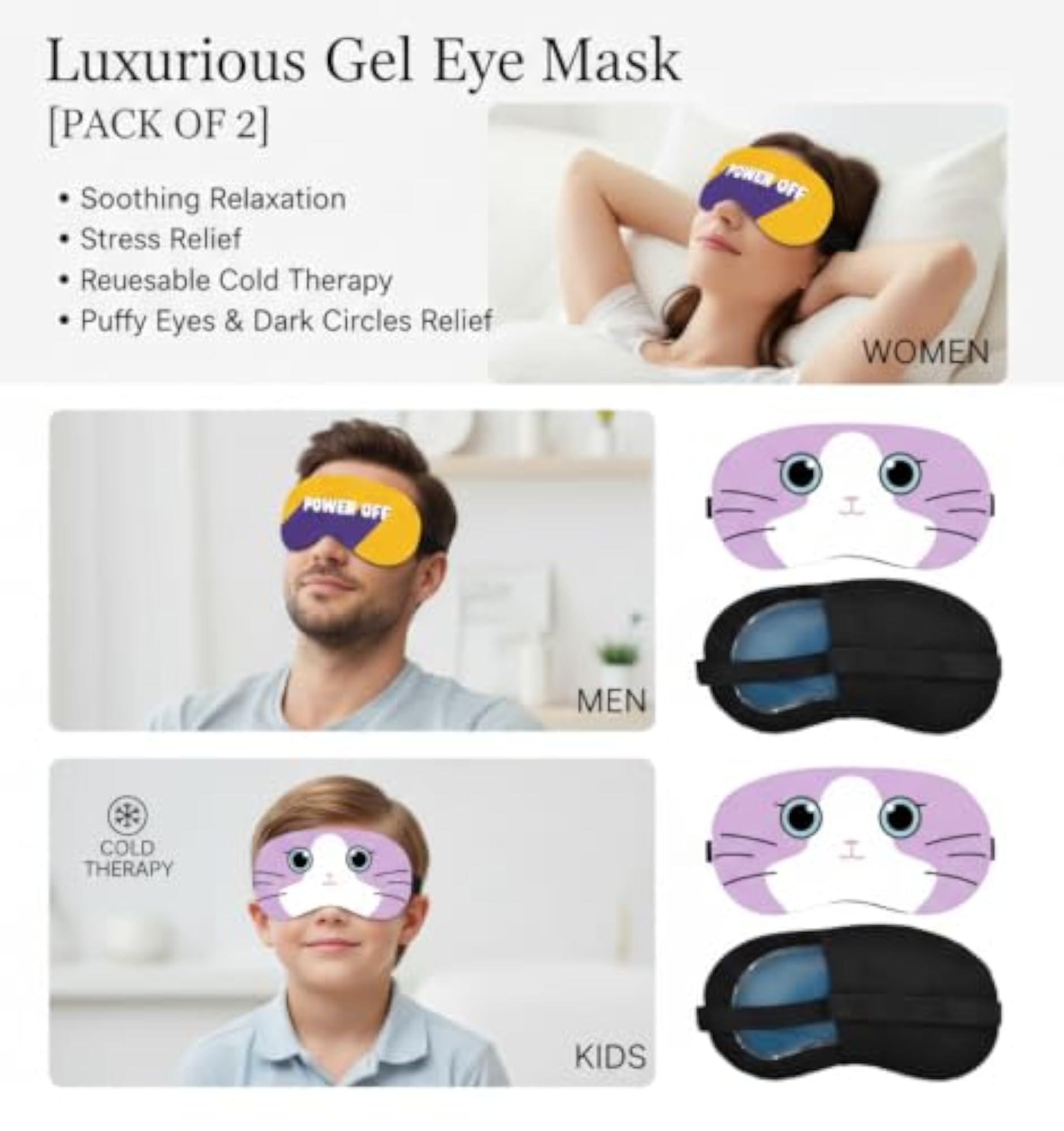 Power Off Cartoon Sleep Mask for Sleeping