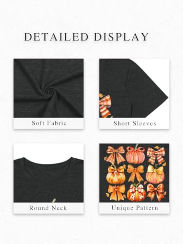 Halloween Shirts for Women Spooky Season Shirt Pumpkin Ghost Graphic tees Casual Short Sleeve Tops - image 4