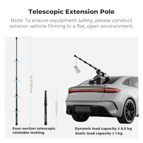 Image of K&F CONCEPT Suction Cup Car Mount Compatible with Insta360 X5 X4 Max