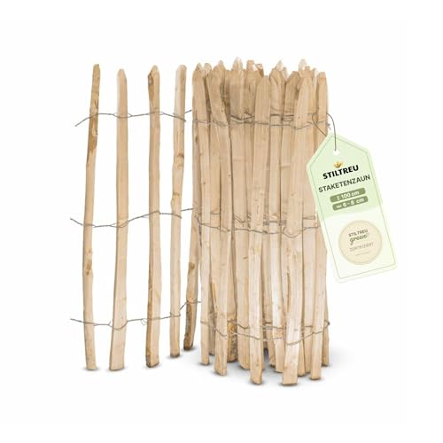 Englischer Staketenzaun Kastanie - Länge 5 Meter, Höhe 100 cm, Lattenabstand 6-8 cm