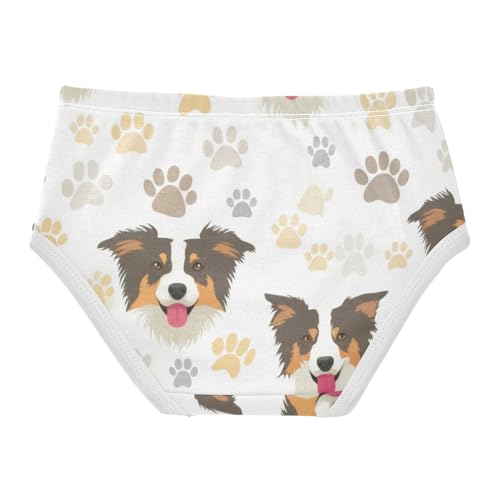 Cute Dogs Paw Prints White Cute Panties Girl Girls Underwear Toddler Cotton Florals Briefs Underpants 2t2