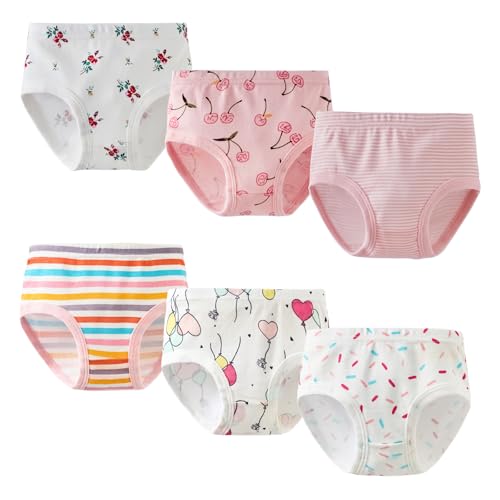 6 Pack Girls Briefs Cotton Underwear Toddler Panties Birthday Gift Assorted Age 2-10Y Kids2