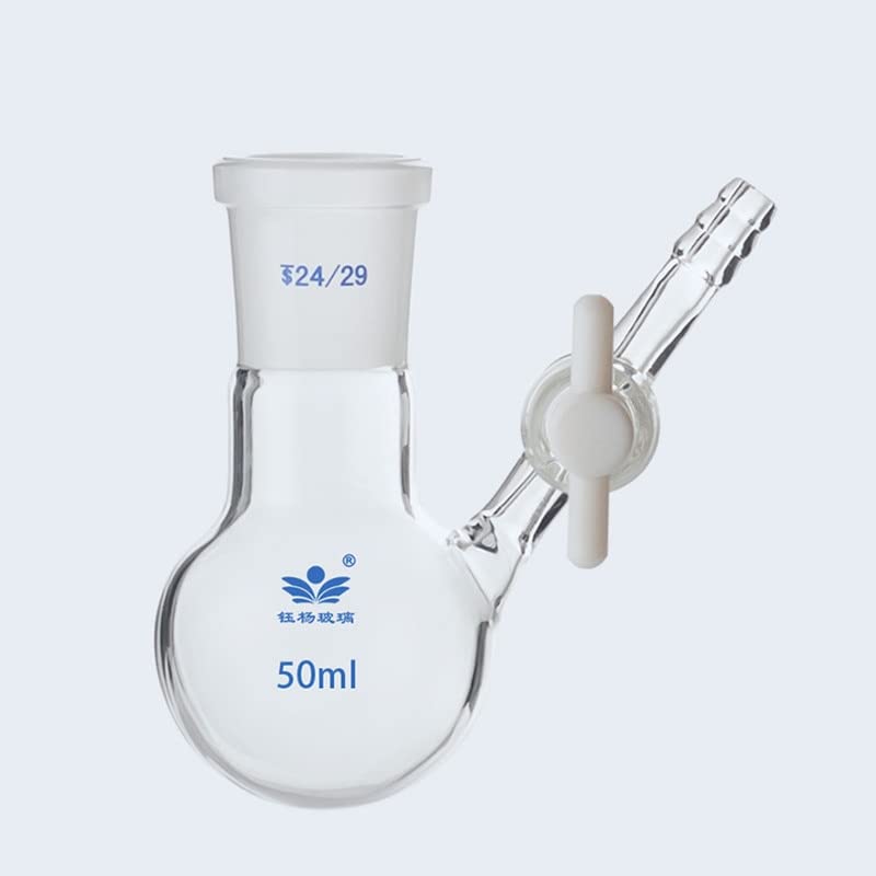 kolba laboratoryjna ze szkła borokrzemowego. 1 szt. 10 ml do 1000 ml laboratoryjna szklana kolba reakcyjna w kształcie kuli z krzemianu z tłokiem PTFE(100ml caliber19)