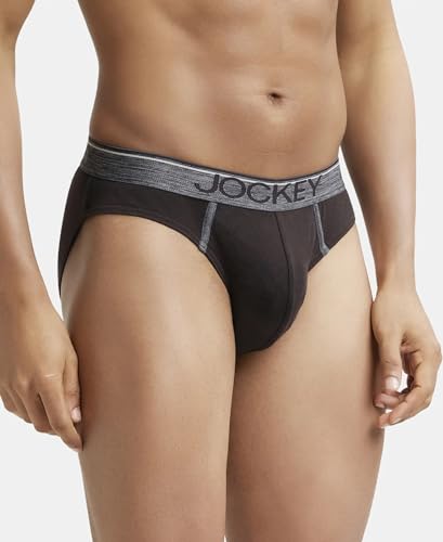 Image of Jockey 8044 Men's Super Combed Cotton Rib Solid Brief with Ultrasoft Waistband