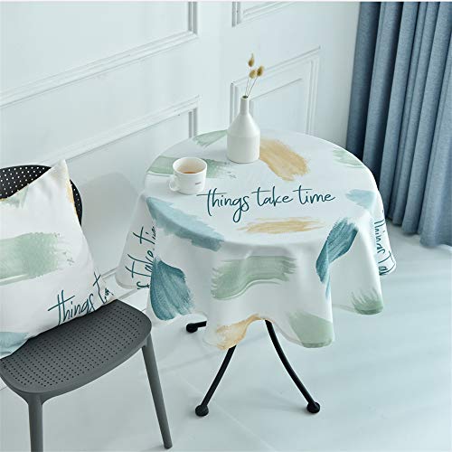 DUJUN Mantel Redondo de Estilo nórdico, Simple, Impermeable y a Prueba de Aceite, Mantel para decoración del hogar, Adecuado para restaurantes, Patios, Festivales, picnics A3 100cm