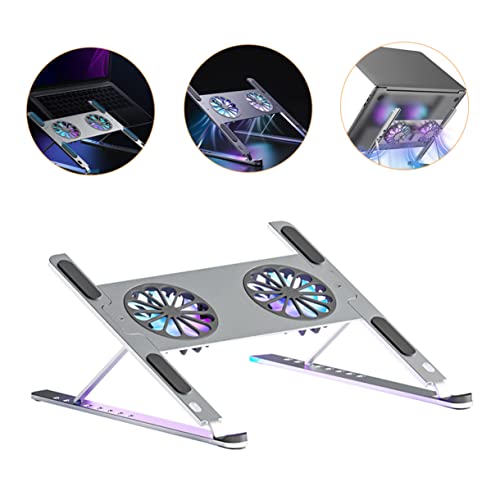 Base para laptop con ventilador y soporte ajustable de aluminio miniatura 5