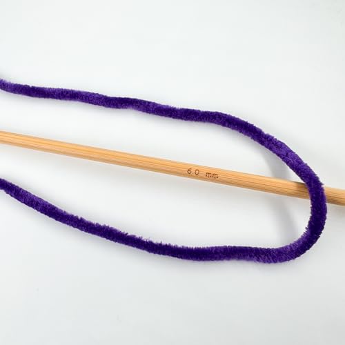 Image of Cuddly Velvet Chenille Yarn, Super Soft Fluffy Bulky for Knitting Crocheting Blanket Amigurumi, Durable for Shedding, 100 Gram (3.53 Ounces) 109 Yards (100 Meters) (Violet) (3 Skeins)